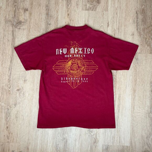 Vintage Harley Davidson HOG Rally Tee Get A Grip '99 Maroon Large Vintage Shirt - Picture 2 of 6